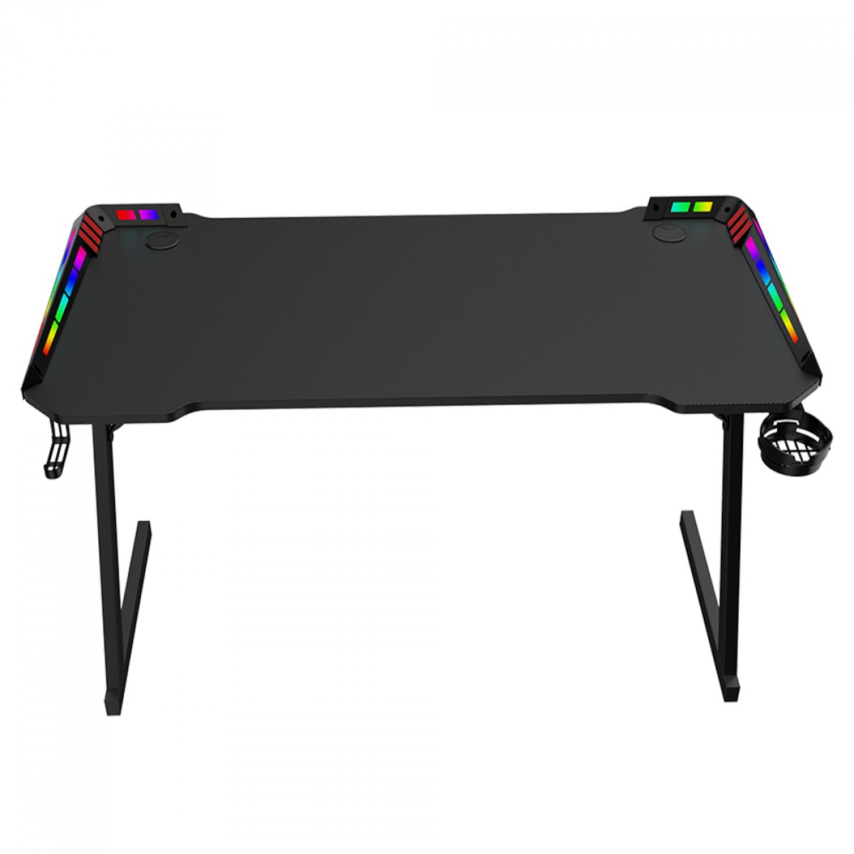 Mesa Gamer Xtrike Me DK-05, RGB, Com Suporte Para Headset e Copo, Preto