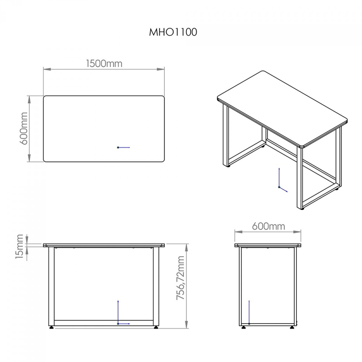 Mesa Office Hayonik MHO 1500, 150x60x1,5cm, Carvalho Berlim, 74464