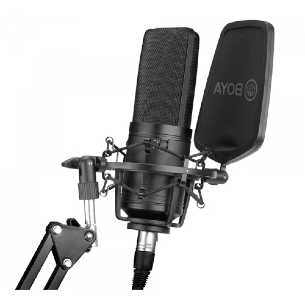 Microfone BOYA BY-M1000, Com Filtro Pop, XLR, Black