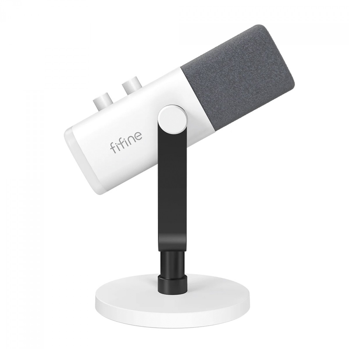 Microfone Gamer Fifine AmpliGame AM8W, USB/XLR, RGB, Branco