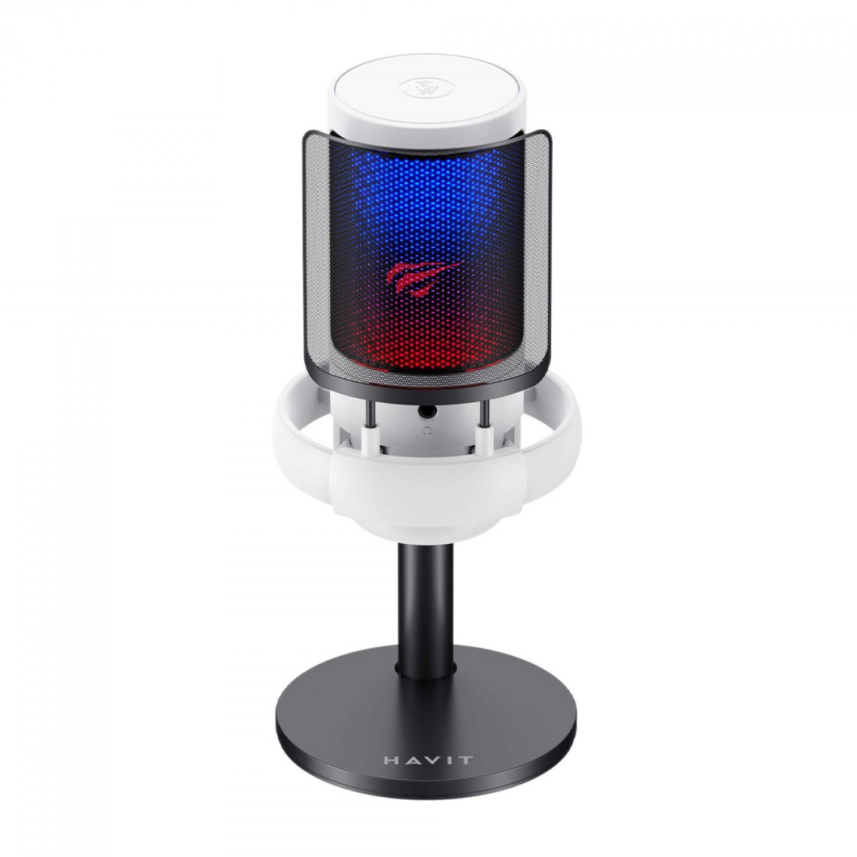 Microfone Gamer Havit Gamenote GK50W, RGB, USB, Branco