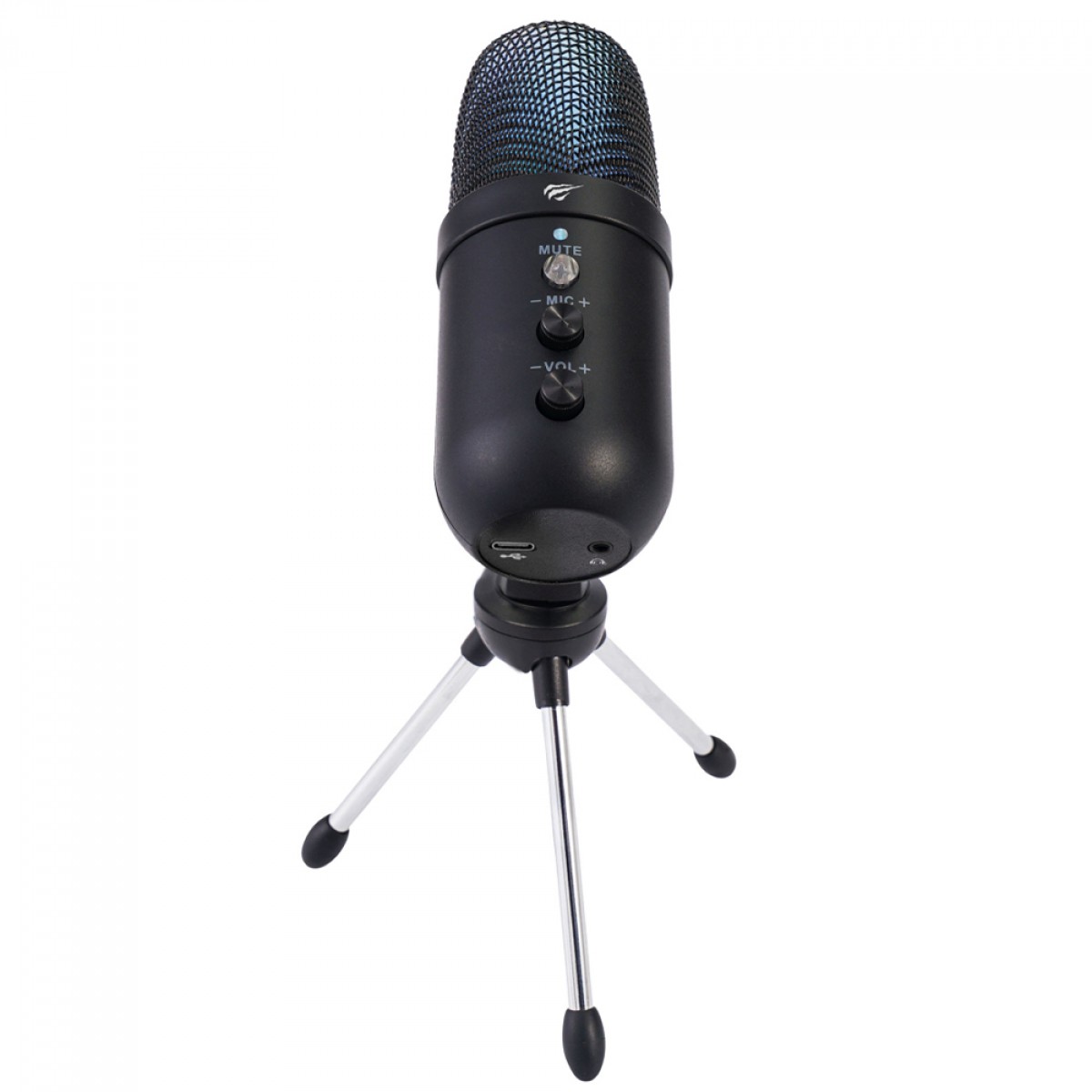 Microfone Gamer Havit GK51, RGB, USB/3.5mm, Cardióide, Preto