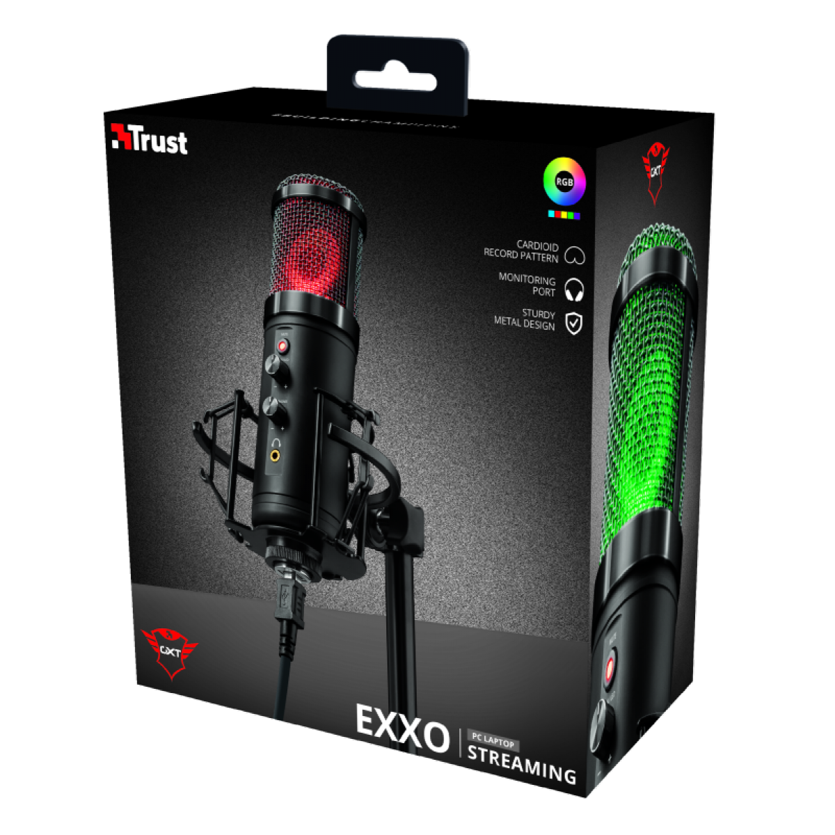 Microfone Gamer Trust, GXT 256 Exxo Streaming, USB, T23510