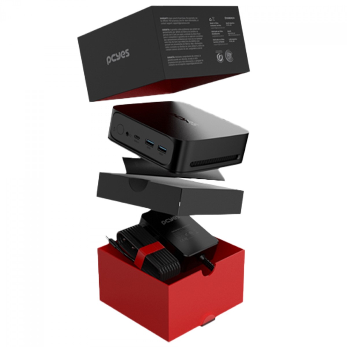 Mini Computador PCYes B500 Intel Core i5-1235U, 8GB DDR4, SSD 512GB, Wi-Fi, Windows, Preto, B50062-293966