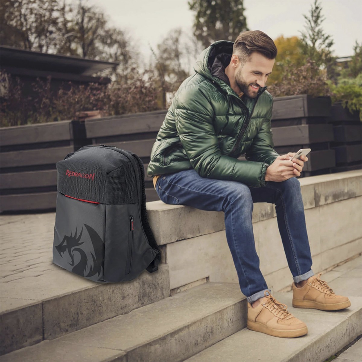 Mochila Redragon Traveller GB-93, Preta/Vermelha