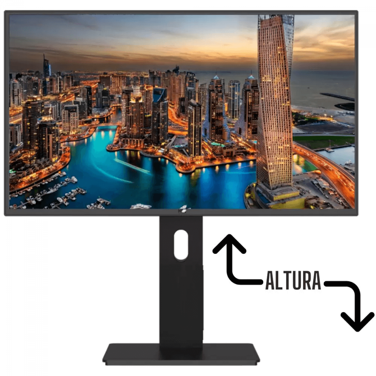 Monitor 3Green Pro 243G, 24 Pol, Ergonômico Ajuste de altura, Rotação Vertical, LED, Full HD, Widescreen, 75Hz, 2ms, HDMI/VGA