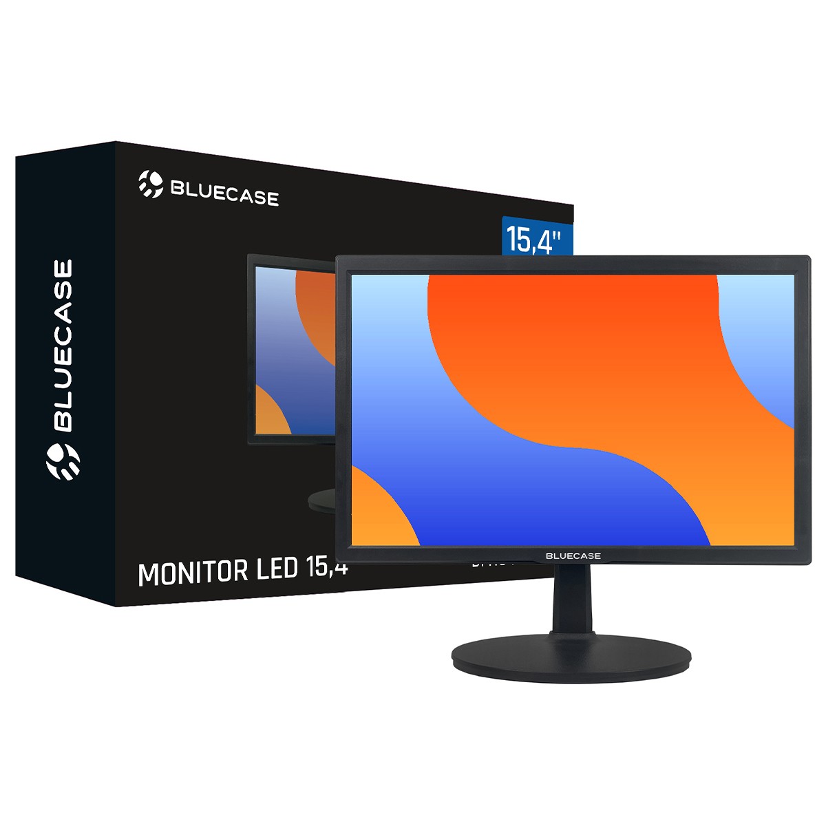 Monitor Bluecase, 15,4 Pol, WXGA, LED, VESA, HDMI/VGA, Preto, BM154I1HVWBX