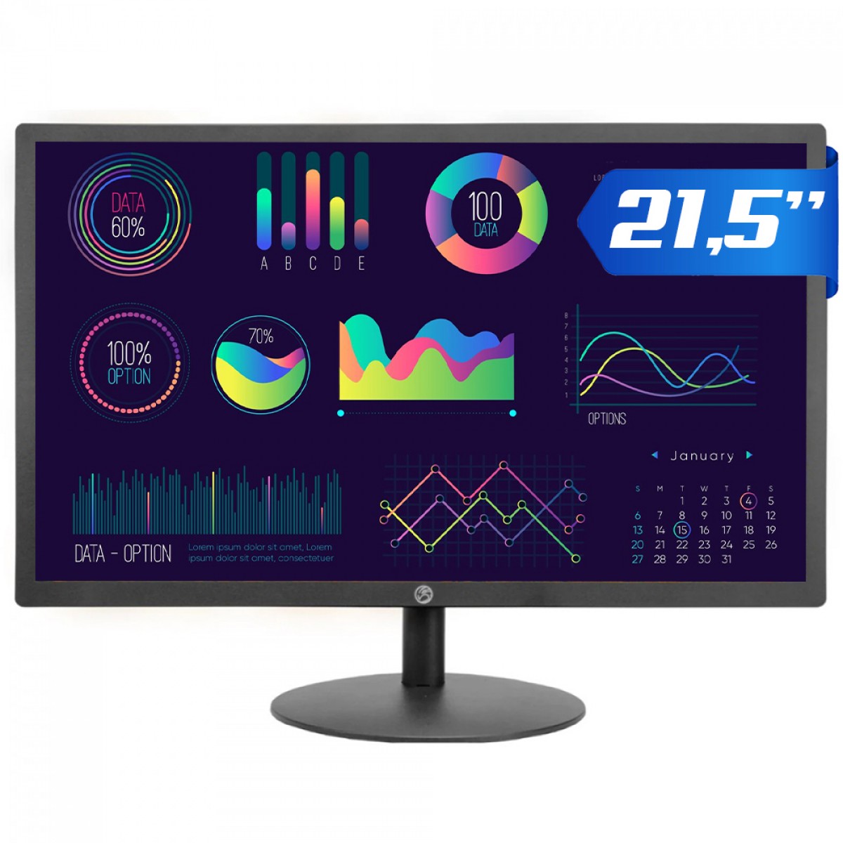 Monitor Brazil PC, 21,5 Pol, LED, FHD, 75Hz, HDMI/VGA, VESA, Com Inclinação, 22WR-75 FHD 75Hz