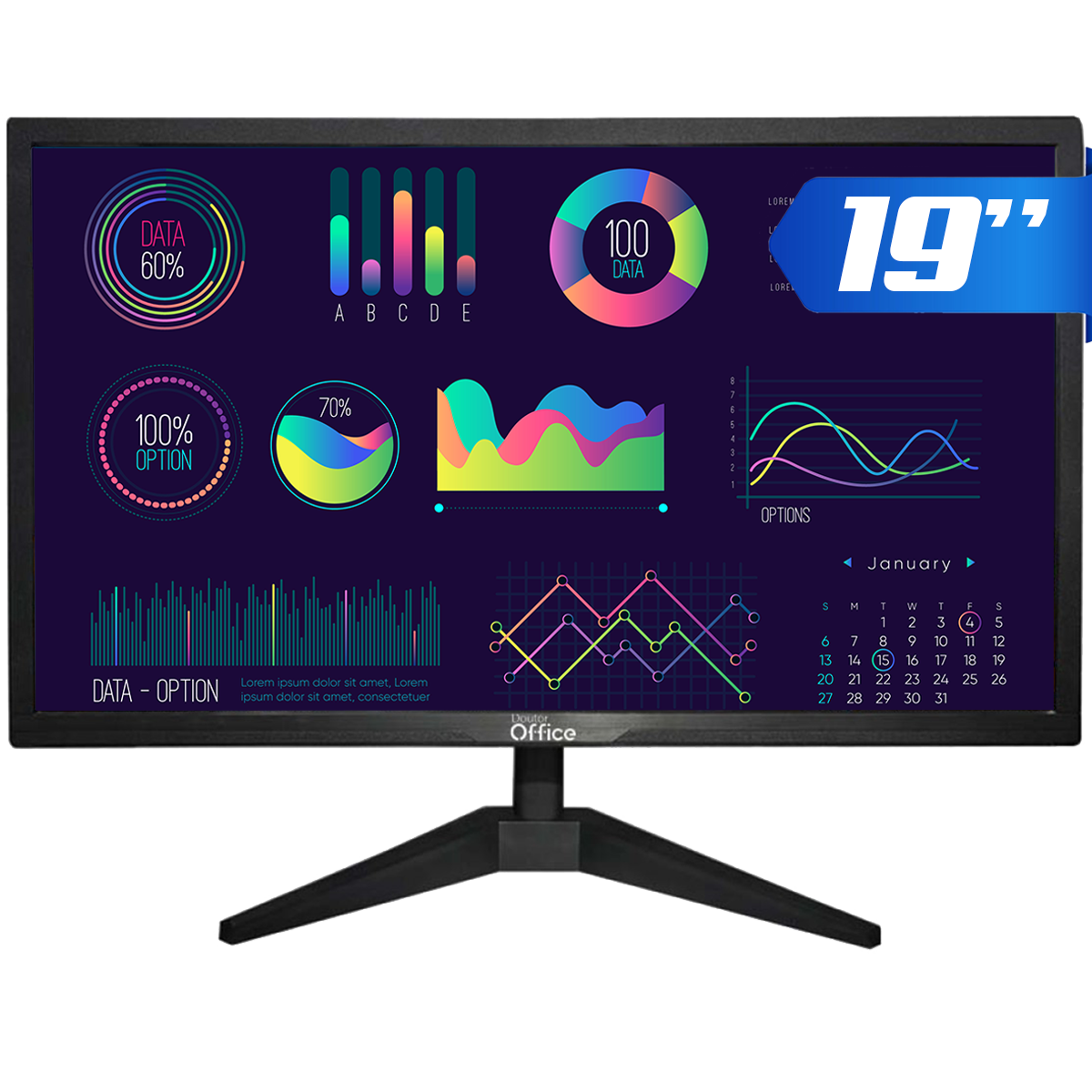 Monitor Dr. Office, 19 Pol, LED, 60Hz, 5ms, HDMI/VGA, MDR-0503-19