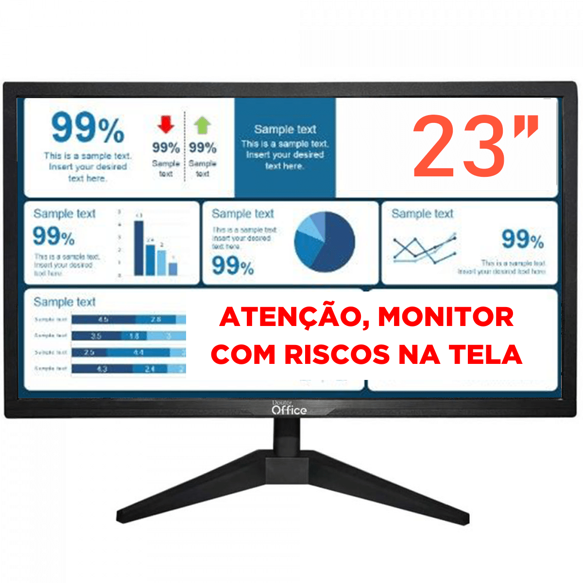 Monitor Dr. Office, 23 Pol, Full HD, 75Hz, HDMI/VGA, MDR-0506-23 - Open Box COM RISCOS NA TELA