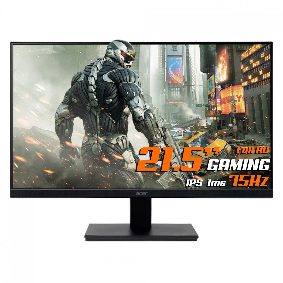 Monitor Gamer Acer V227Q, 21.5 Pol, LED, Full HD, 75Hz, IPS, VGA/HDMI, UM.WV7AA.A05