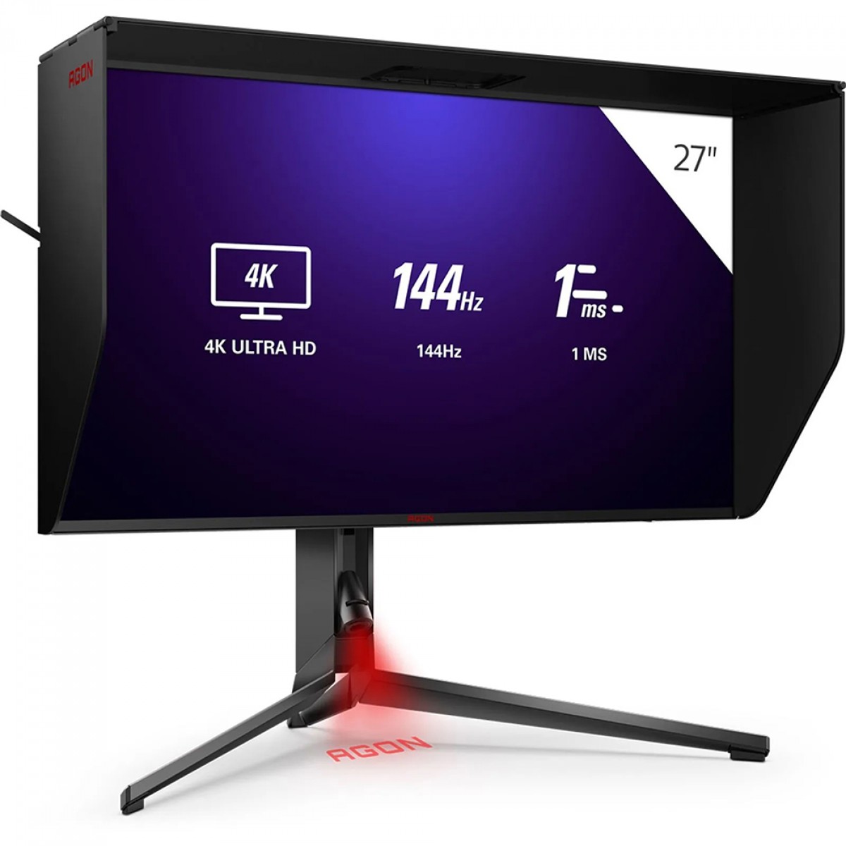 Monitor Gamer AOC Agon 4 Pro, 27 Pol, 4K UHD, IPS, 144Hz, 1ms, HDR600, 133% sRGB, G-Sync, HDMI/DP, AG274UXP