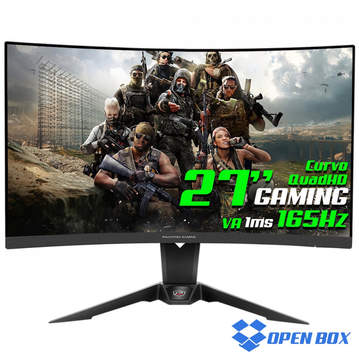 Monitor Gamer Asrock Phantom Gaming 27 Pol Curvo Va Qhd 1ms 165hz 110 Srgb Freesync 8490