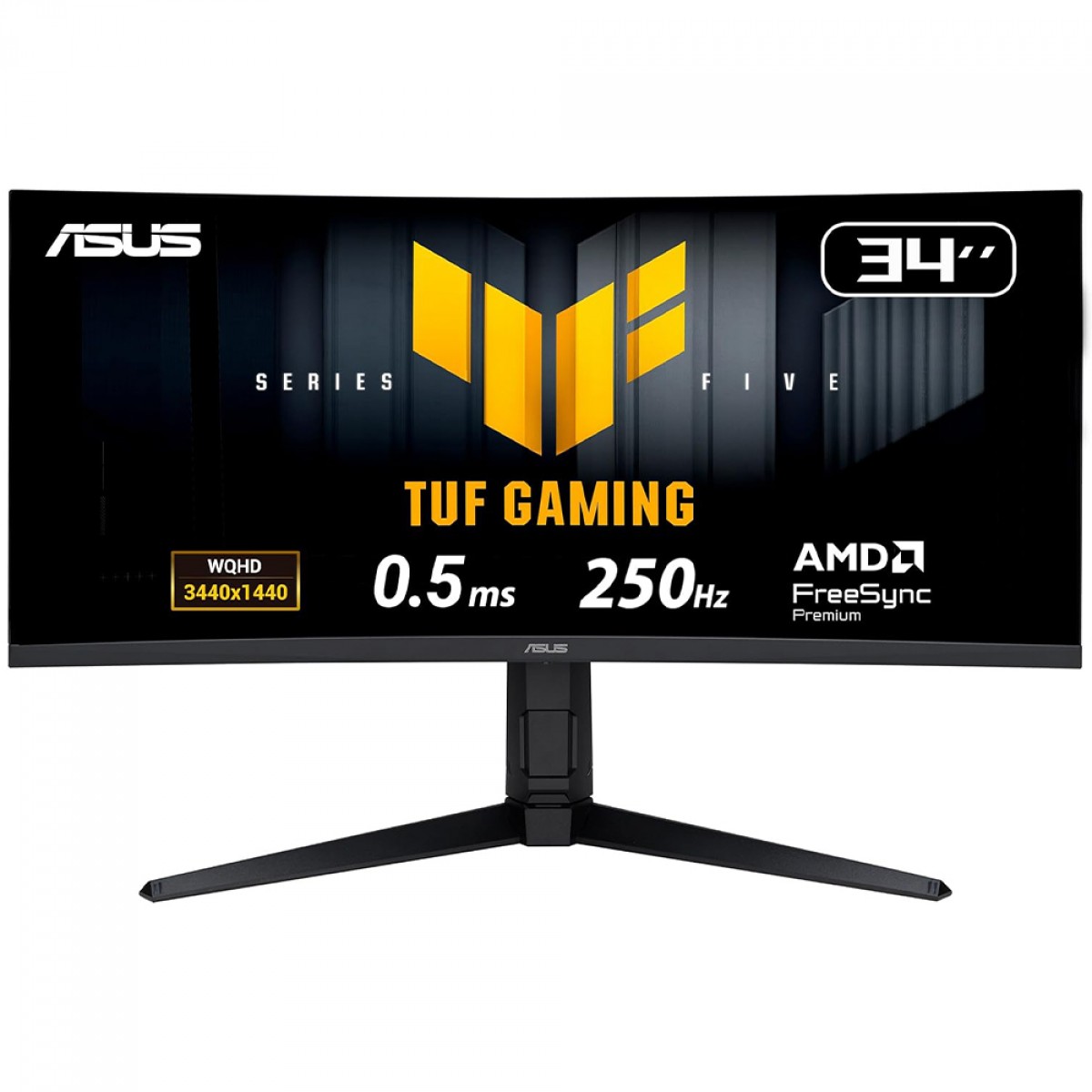 Monitor Gamer Asus TUF Gaming, 34 Pol, Curvo, WQHD, 0.5ms, 250Hz, 135% sRGB, HDR, FreeSync Premium, HDMI/DP, 90LM0BP1-B01EX1 / VG34WQML5A
