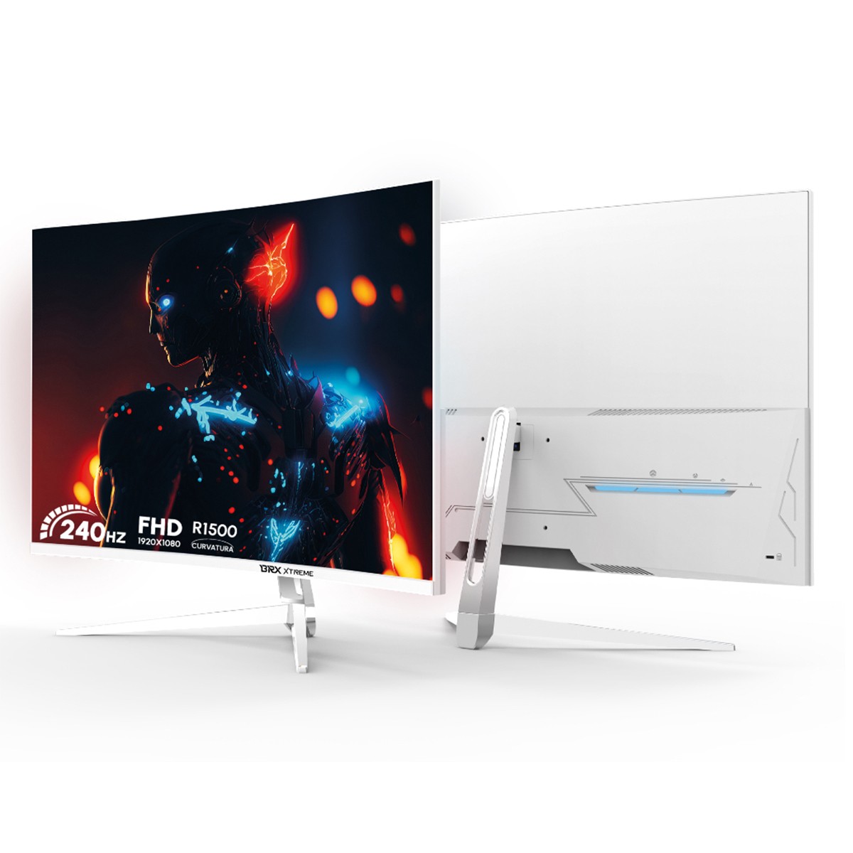 Monitor Gamer BRX Xtreme, 32 Pol, Curvo, Full HD, 240Hz, 2ms, VA, HDMI/DP, Branco, MCBRXX32W24H