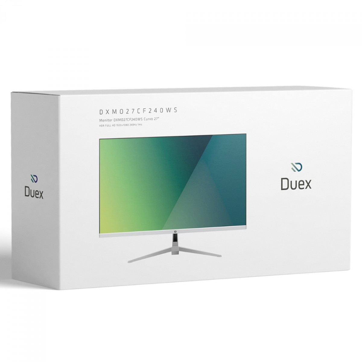 Monitor Gamer Duex, 27 Pol, Curvo, Full HD, VA, 240Hz, 1Ms, FreeSync/G-Sync, HDMI/DP, Branco, DXMO27CF240WS