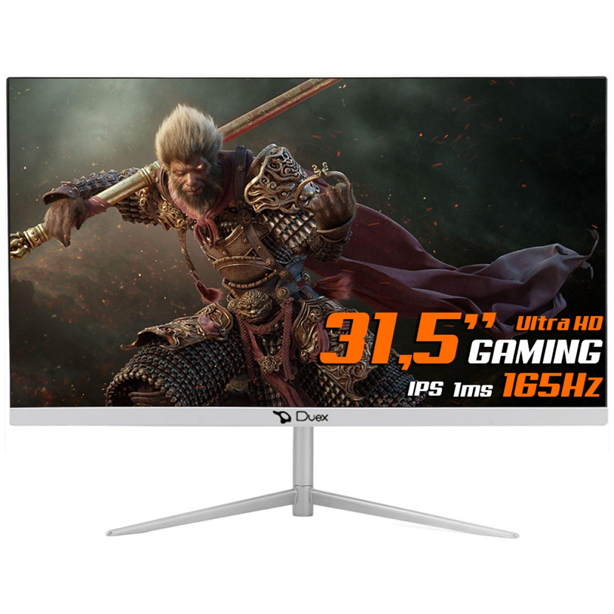 Monitor Gamer Duex, 31,5 Pol, Ultra HD, IPS, 165Hz, 1ms, FreeSync/G-Sync, HDMI/DP, Branco, DX315KGP165W