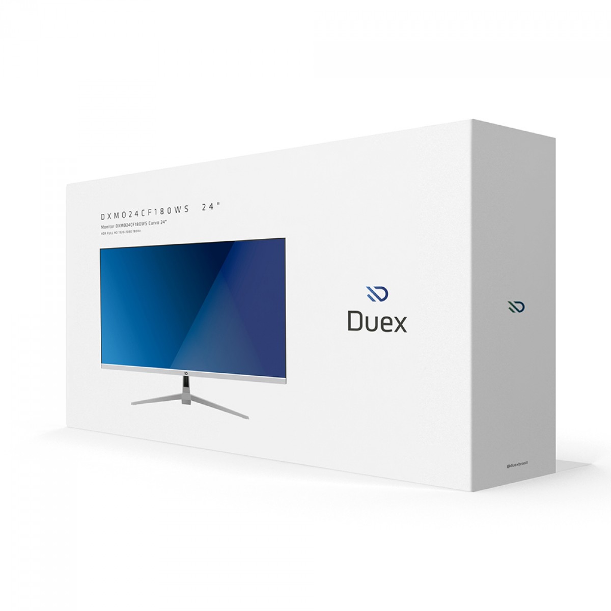 Monitor Gamer Duex White Edition 24 Pol, Full HD, Curvo, 1ms, 180Hz, VA, FreeSync/G-Sync, HDR, HDMI/DP, Branco, DXMO24CF180WS