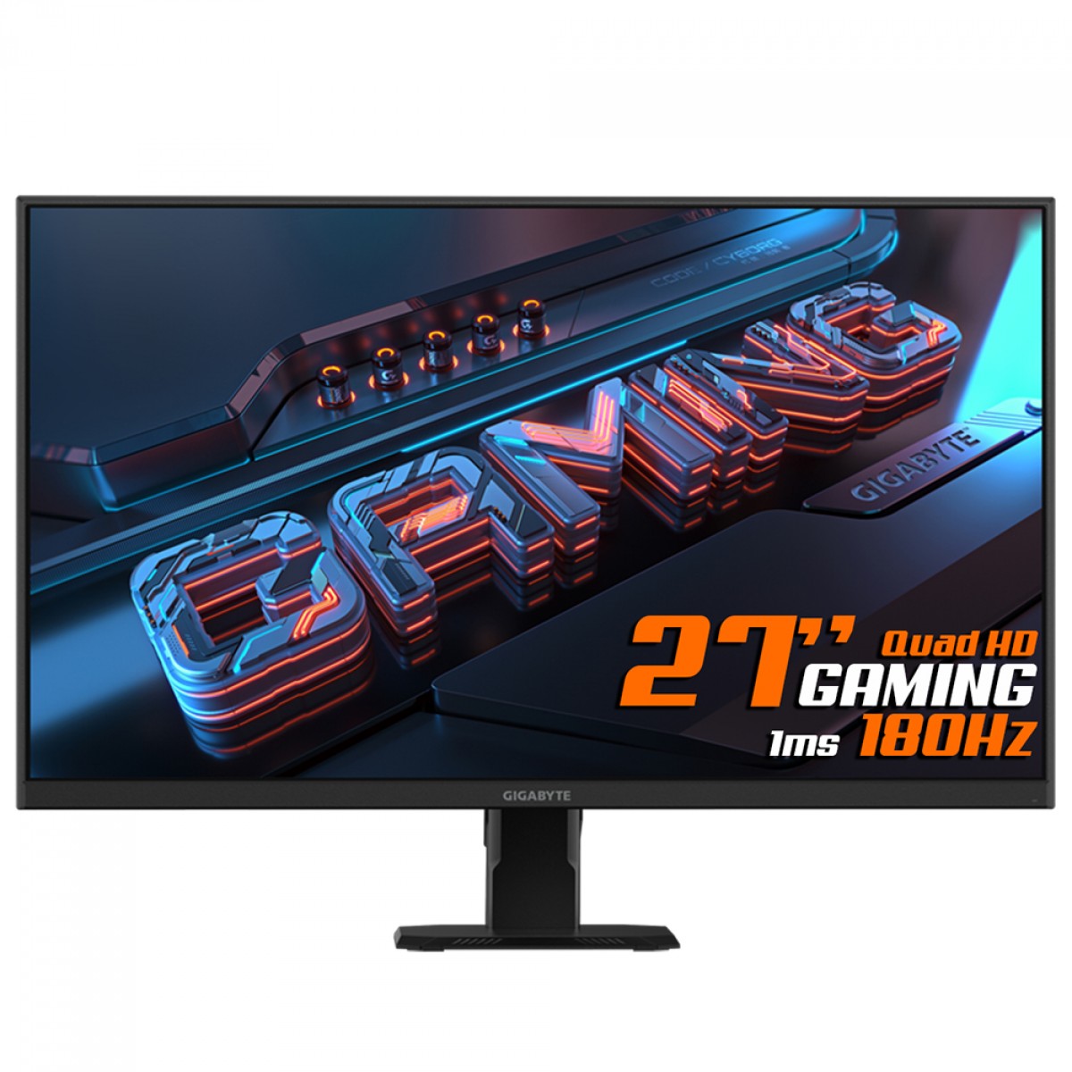 Monitor Gamer Gigabyte GS27QA, 27 Pol, Quad HD, 180Hz, 1Ms, FreeSync, HDR, HDMI/DP, 20VM0-GS27QABI-1SAR