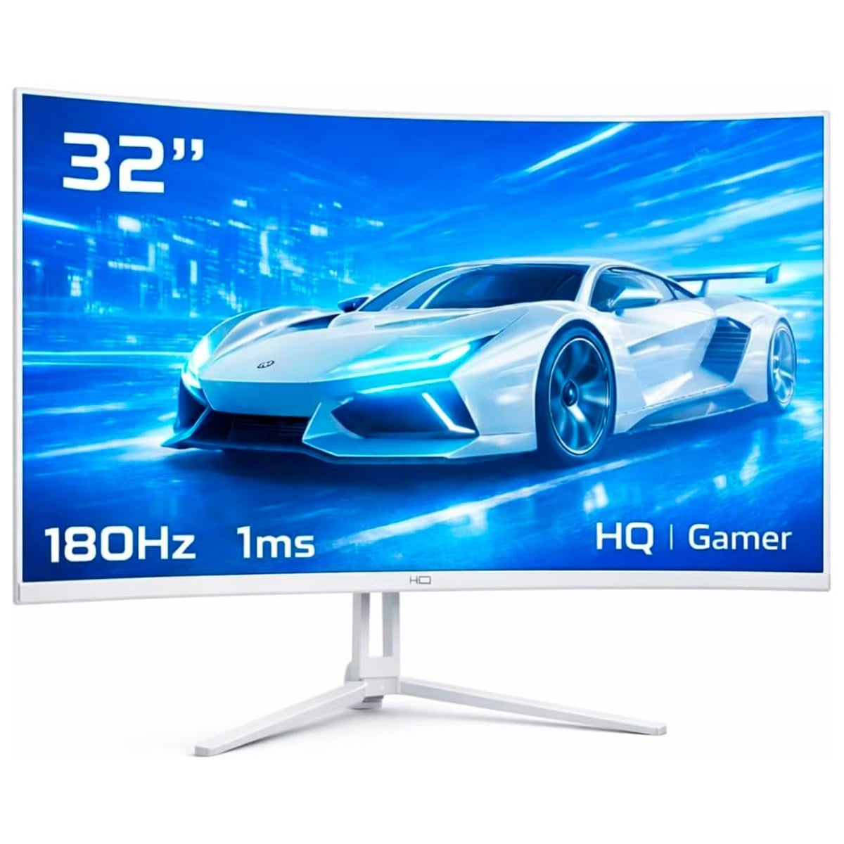 Monitor Gamer HQ Ultra, 32 Pol, Curvo, Quad HD, 2560x1440, VA, 180Hz, 1Ms, HDR, FreeSync, HDMI/DP, Branco, HQW32C180
