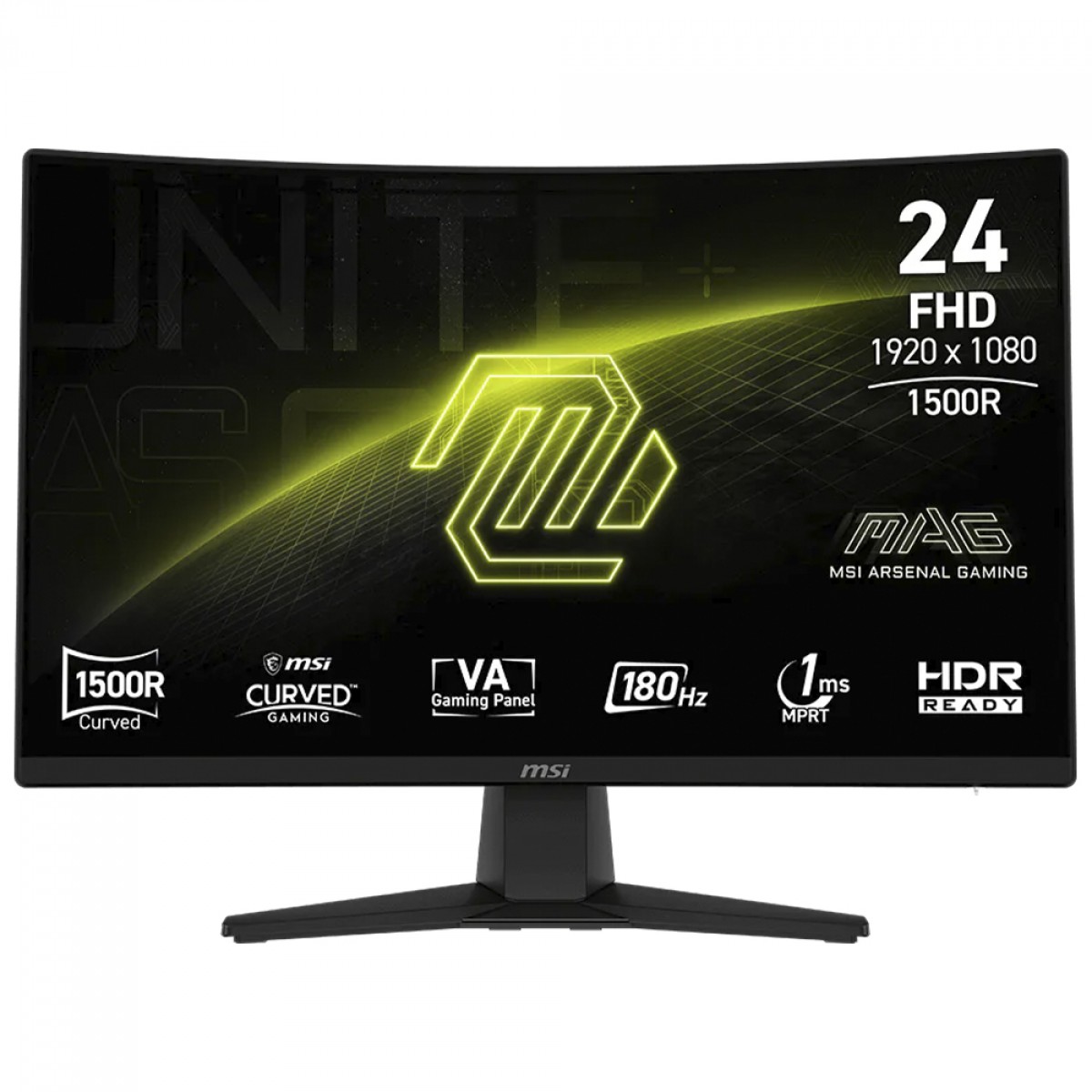 Monitor Gamer MSI MAG 242C, 24 Pol, Curvo, Full HD, VA, 1ms, 180Hz, 115% sRGB, HDMI/DP