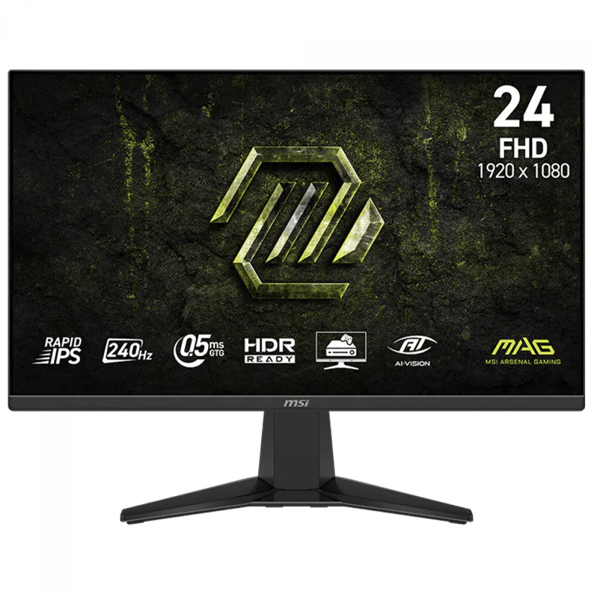 Monitor Gamer MSI MAG 245F X24, 24 Pol, Full HD, Rapid IPS, 0.5ms, 240Hz, 112% sRGB, FreeSync Premium, HDMI/DP