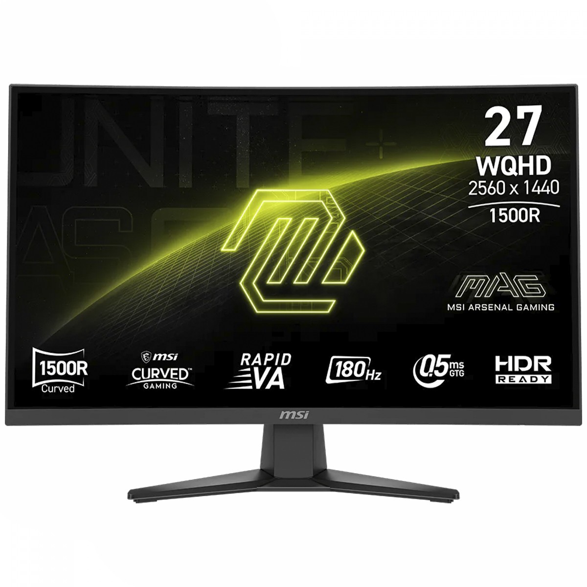 Monitor Gamer MSI MAG 275CQF E18, 27 Pol, Curvo, WQHD, Rapid VA, 0.5ms, 180Hz, HDR, 136% sRGB, FreeSync, HDMI/DP