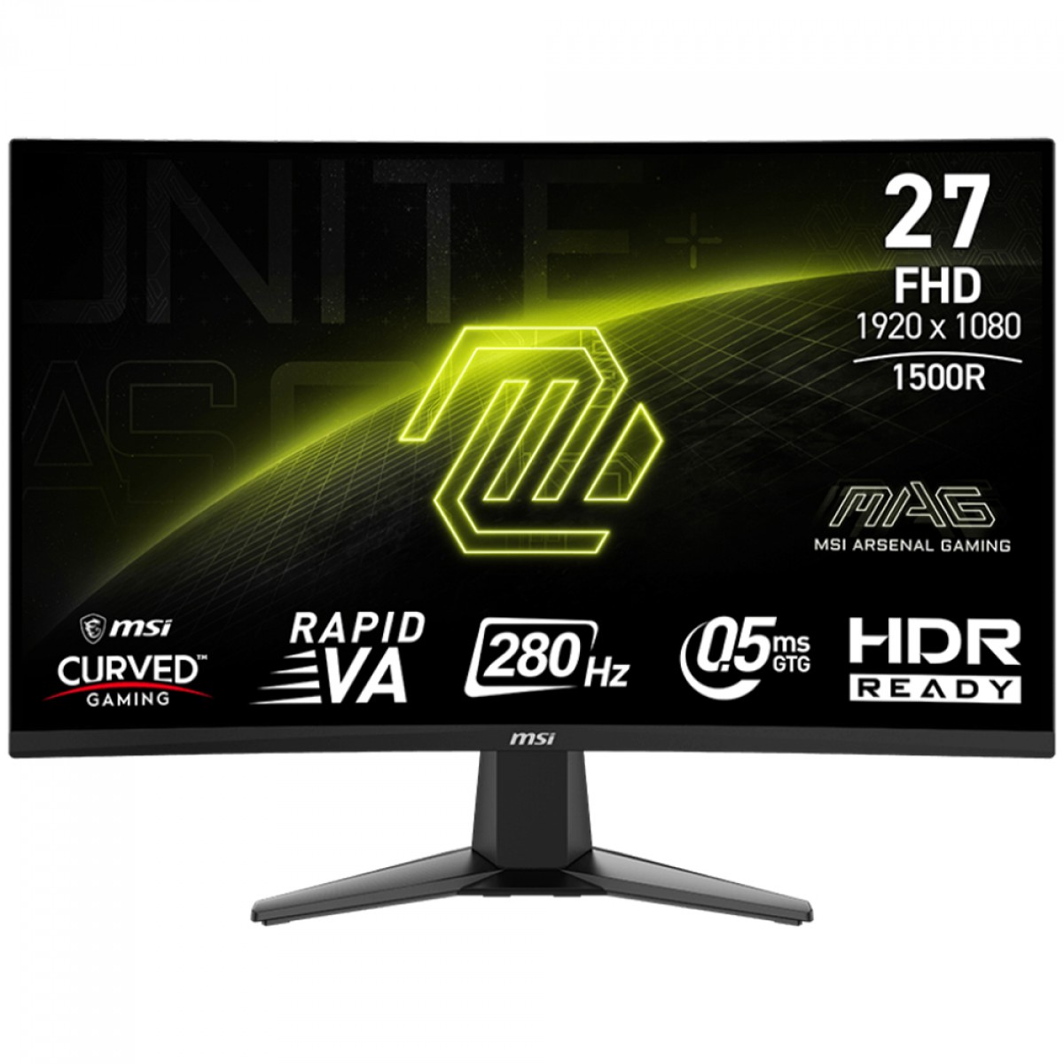 Monitor Gamer MSI MAG 276CXF, 27 Pol, Curvo, Full HD, Rapid VA, 0.5ms, 280Hz, 102% sRGB, HDMI/DP