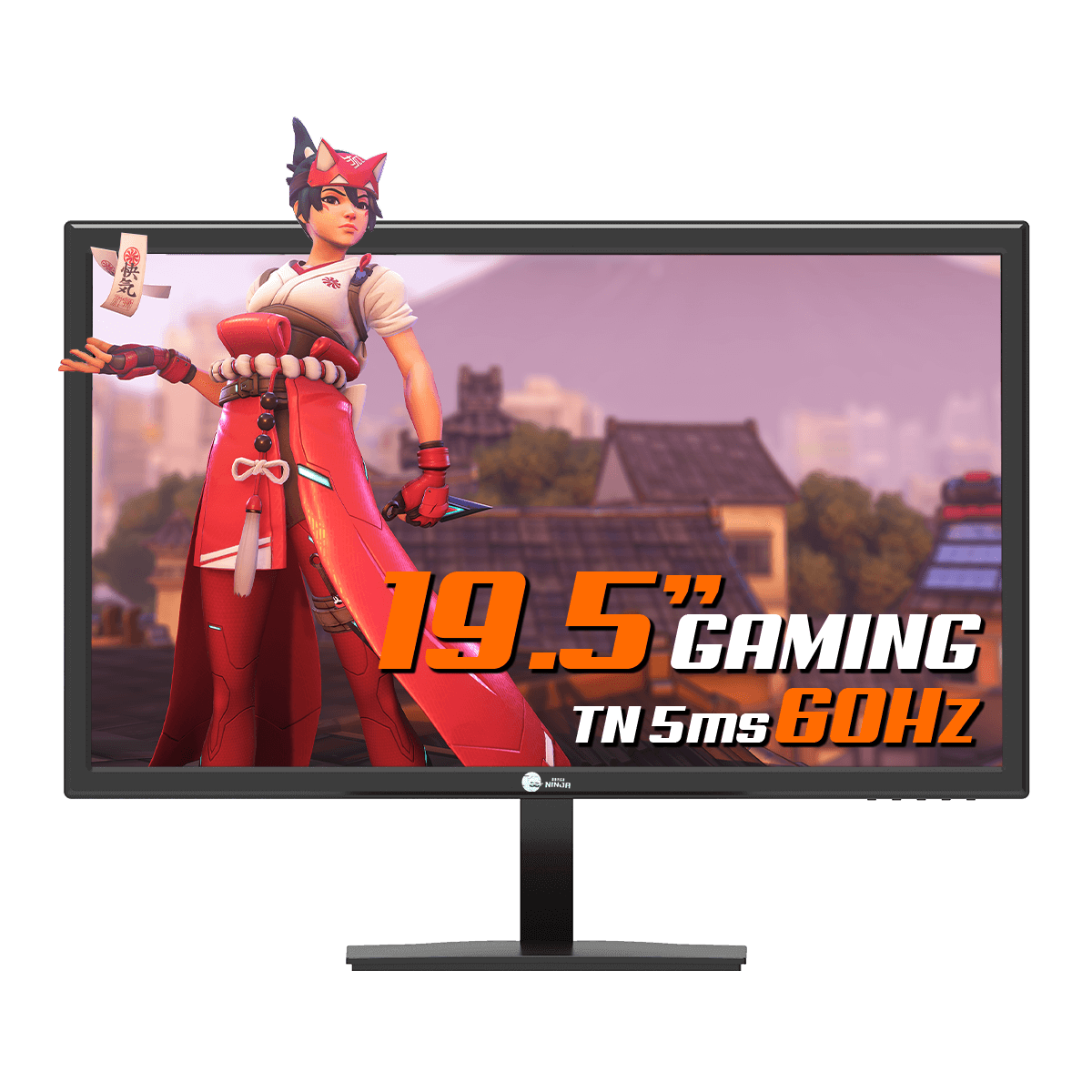 Monitor Gamer Ninja, 19.5 Pol, 60Hz, LED, 900p, HDMI / VGA, MGN-001-19S - Open Box - DEAD PIXEL