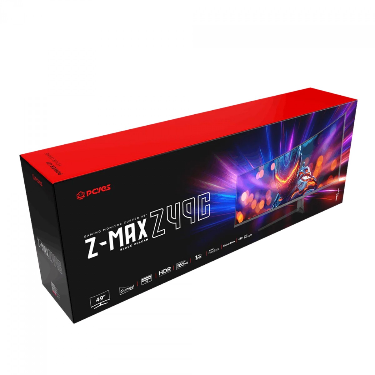 Monitor Gamer PCYes Z-Max Z49C, 49 Pol, Double QHD, Curvo, 1ms, 120Hz, VA, FreeSync/G-Sync, HDR, HDMI/DP/USB-C, PMGZ49C144BV