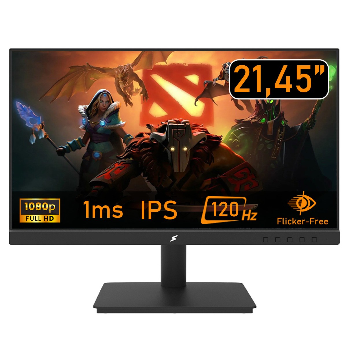 Monitor Gamer SuperFrame Ace, 21.45 Pol, Full HD, IPS, 120Hz, 1ms, Flicker-Free, HDMI/VGA, SF-MN-ACE21FSIFC1B