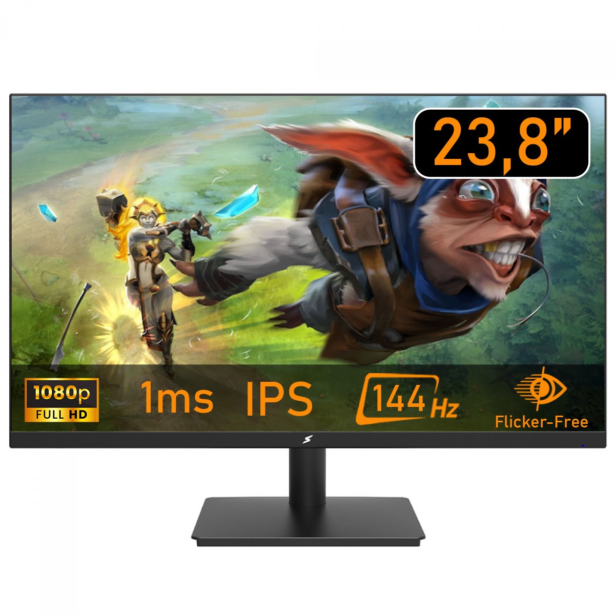 Monitor Gamer SuperFrame Ace, 23.8 Pol, Full HD, IPS, 144Hz, 1ms, Flicker-Free, HDMI/VGA, SF-MN-ACE24FSIFD1B
