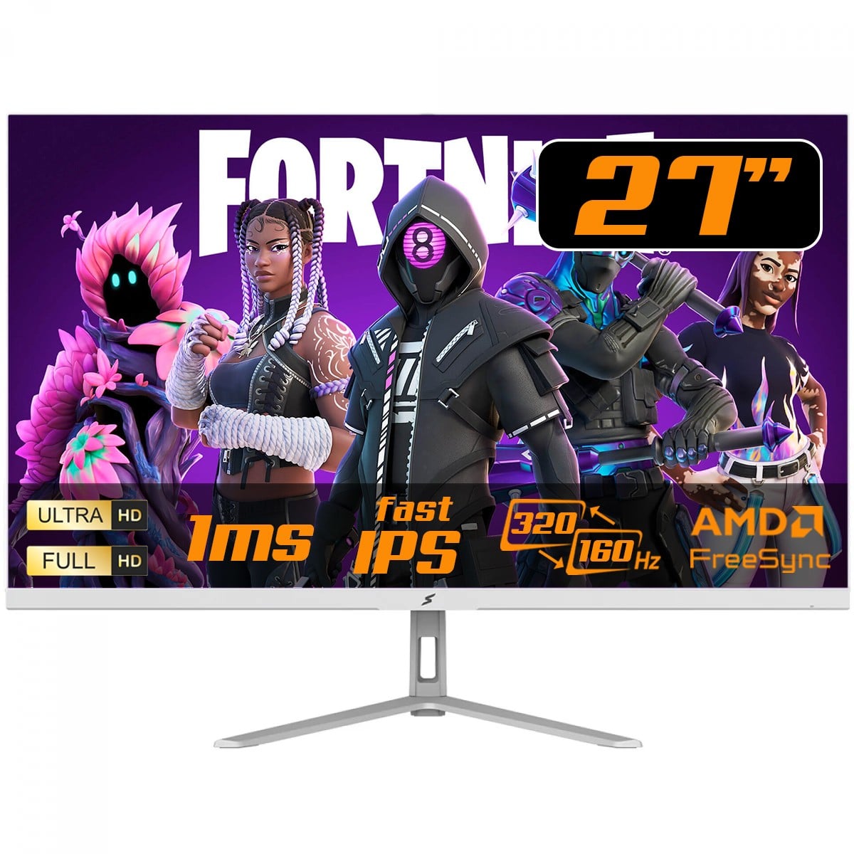 Monitor Gamer SuperFrame Crystal, 27 Pol, Dual Mode, 4K Ultra HD 160Hz / Full HD 320Hz, Fast IPS, 1ms, FreeSync/G-Sync, Branco, SFCTFW-27320-DM-PRO