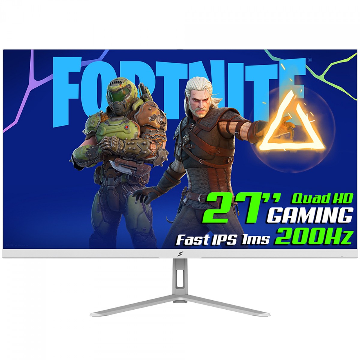 Monitor Gamer SuperFrame Crystal, 27 Pol, RGB, Quad HD, Fast IPS, 1ms, 200Hz, FreeSync/G-Sync, HDMI/DP, Branco, SFCTFW-27200-QHD-PRO