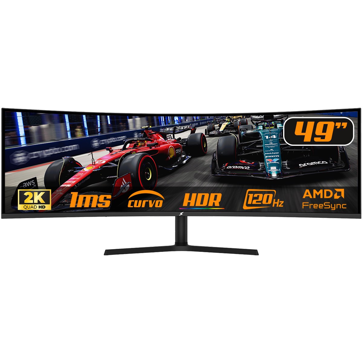 Monitor Gamer SuperFrame Enterprise, 49 Pol, Curvo, UltraWide, Dual Quad HD, VA, 1ms, 120Hz, FreeSync/G-Sync, SF-MN-ENT49QDVCC2C