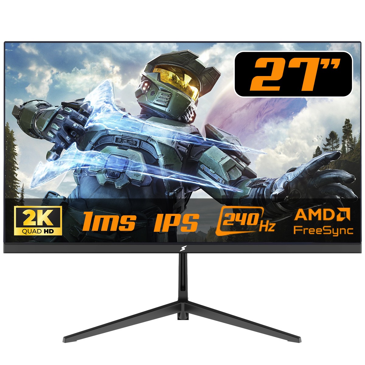 Monitor Gamer SuperFrame OverView, 27 Pol, Flat, Quad HD, IPS, 1ms, 240Hz, 100% sRGB, 85% Adobe RGB, FreeSync, SF-MN-OVW27QSIFE1B