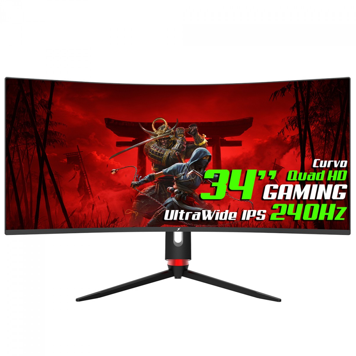 Monitor Gamer SuperFrame Precision, 34 Pol, Curvo, UltraWide, Quad HD, E-LED, 240Hz, HDR, FreeSync/G-Sync, HDMI/DP, Preto, SFPCB-34240-QHD