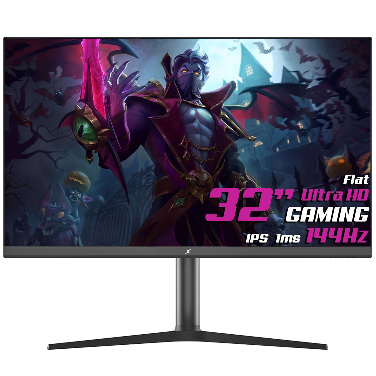 Monitor Gamer SuperFrame Precision Pro, 32 Pol, Flat, Ultra HD, 1ms, 144Hz, Fast IPS, HDR, FreeSync, HDMI/DP, SFPCB-32144-4K