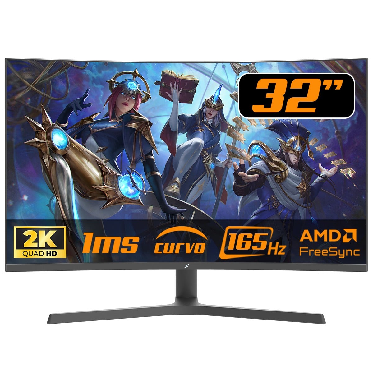 Monitor Gamer SuperFrame Prisma X, 32 Pol, Curvo, VA, Quad HD, 1ms, 165Hz, 100% sRGB, Black, SFPCB-32165-QHD