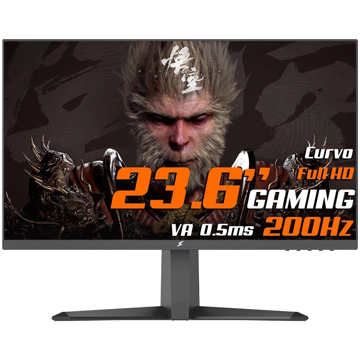 Monitor Gamer SuperFrame Ultra, 23.6 Pol, Curvo, Full HD, Fast VA, 0.5ms, 200Hz, FreeSync/G-Sync, HDMI/DP, Preto, SFUTCB-24200-FHD - Open Box