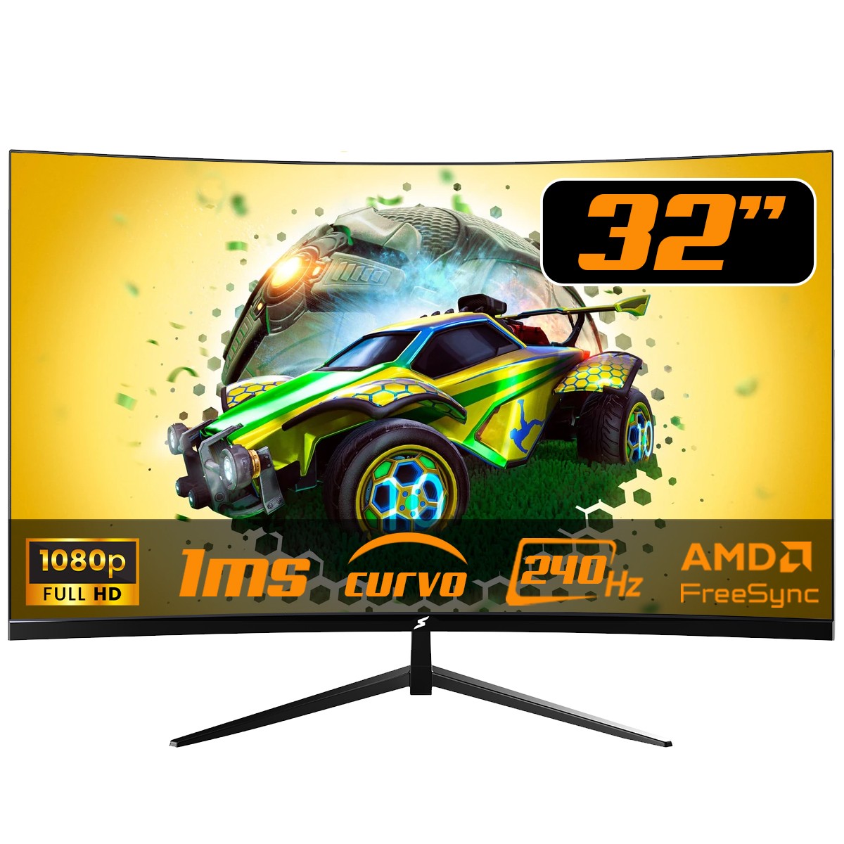 Monitor Gamer SuperFrame Ultra, 32 Pol, Curvo, Full HD, 1ms, 240Hz, VA, HDR, FreeSync/G-Sync, HDMI/DP, SF-MN-ULT32FSVCE1B