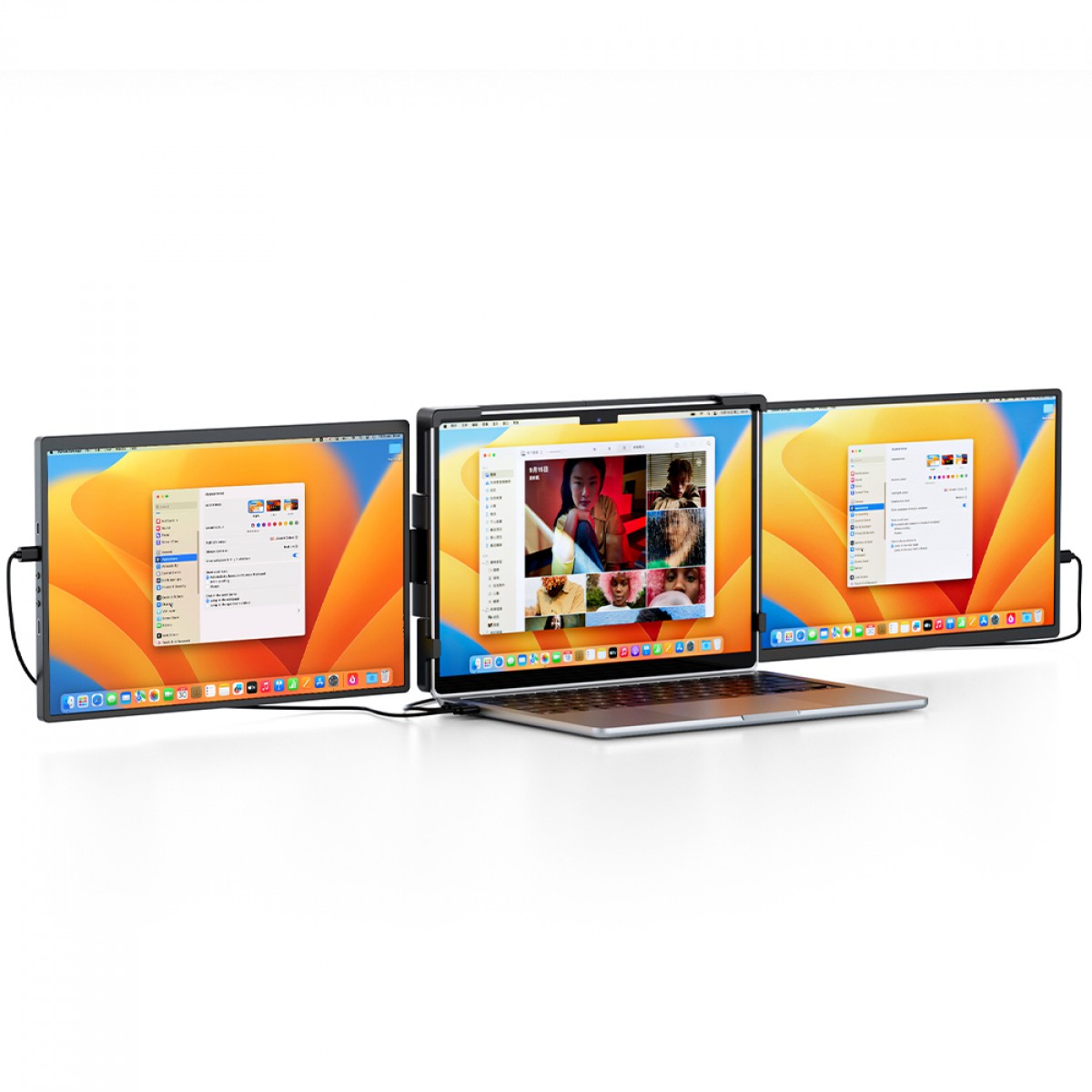 Monitor SuperFrame Double View, 14 Pol, 60Hz, IPS, Full HD, Portátil, Preto, SFDFB-1460-FHD-PRO