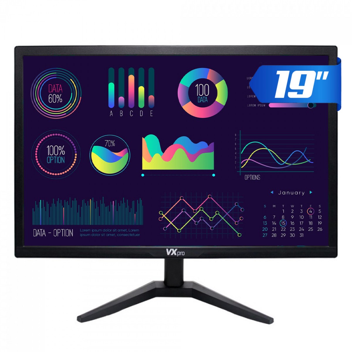 Monitor VX PRO, 19 Pol, LED, 60Hz, 5ms, HDMI/VGA, Black, VX 190C