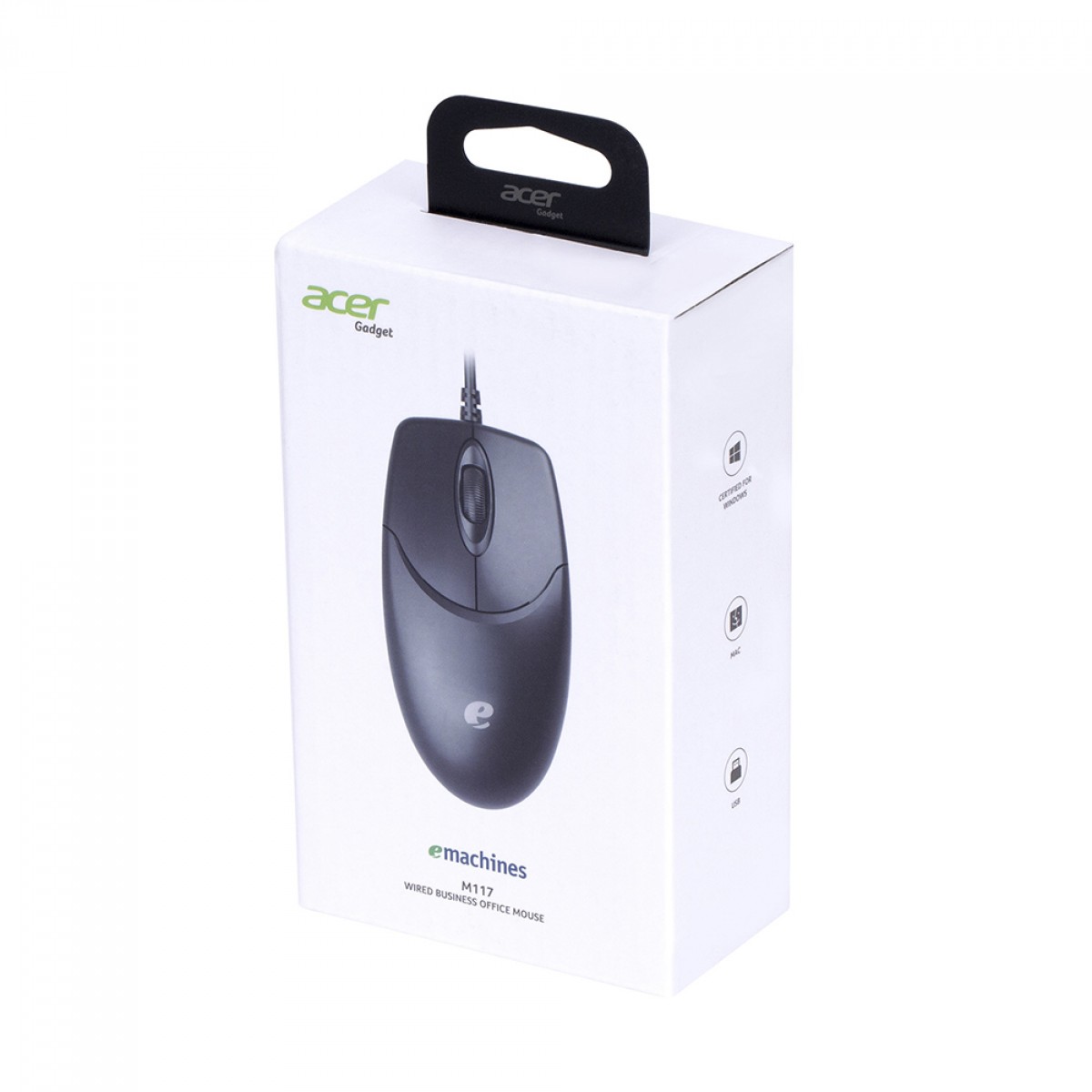 Mouse Acer M117, USB, 3 Botões, Preto