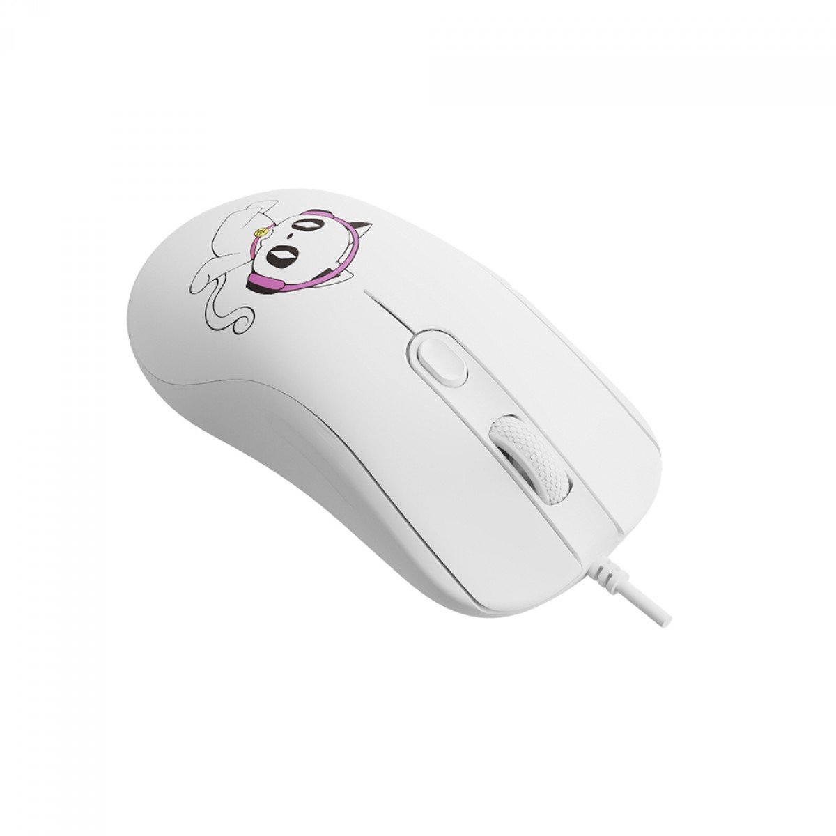Mouse Gamer Akko AG325C 7th Anniversary, 12800 DPI, 6 Botões, Branco