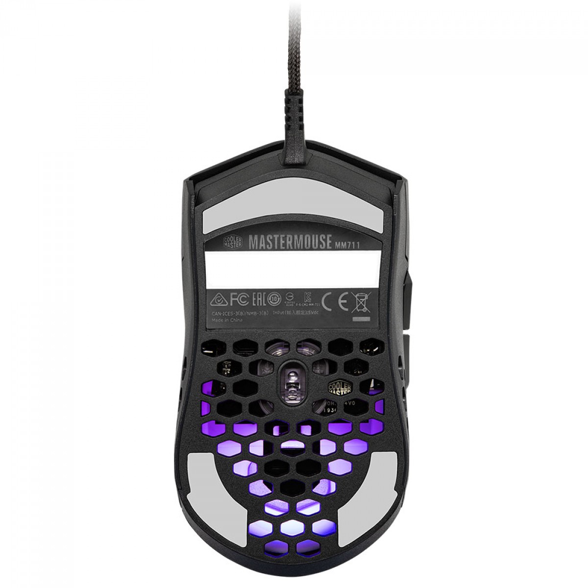 Mouse Gamer Cooler Master MM711, 16000 DPI, 6 Botões, RGB, Glossy Black, MM-711-KKOL2