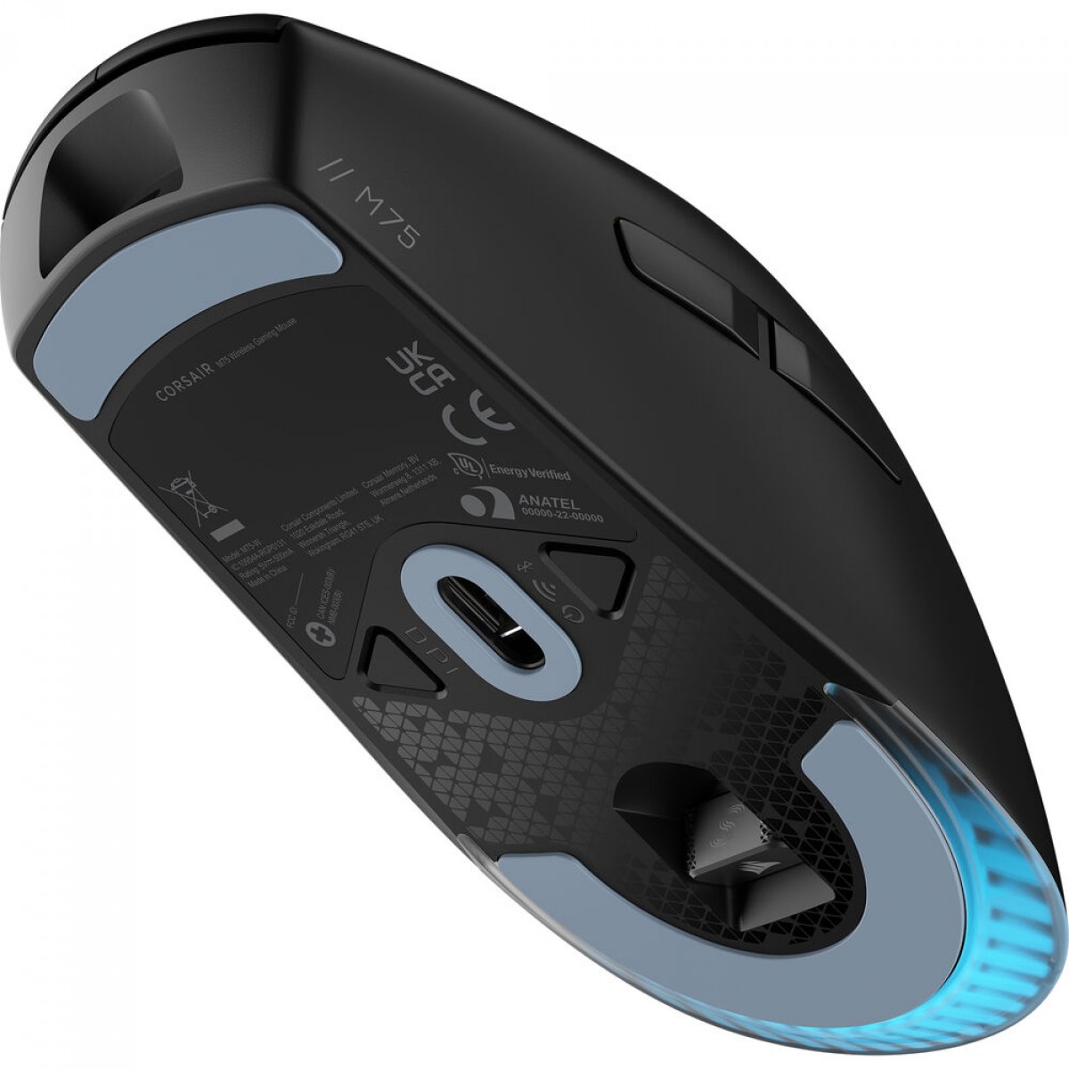 Mouse Gamer Corsair M75, Wireless, RGB, 26.000 DPI, 5 Botões Programáveis, Preto, CH-931D010-NA