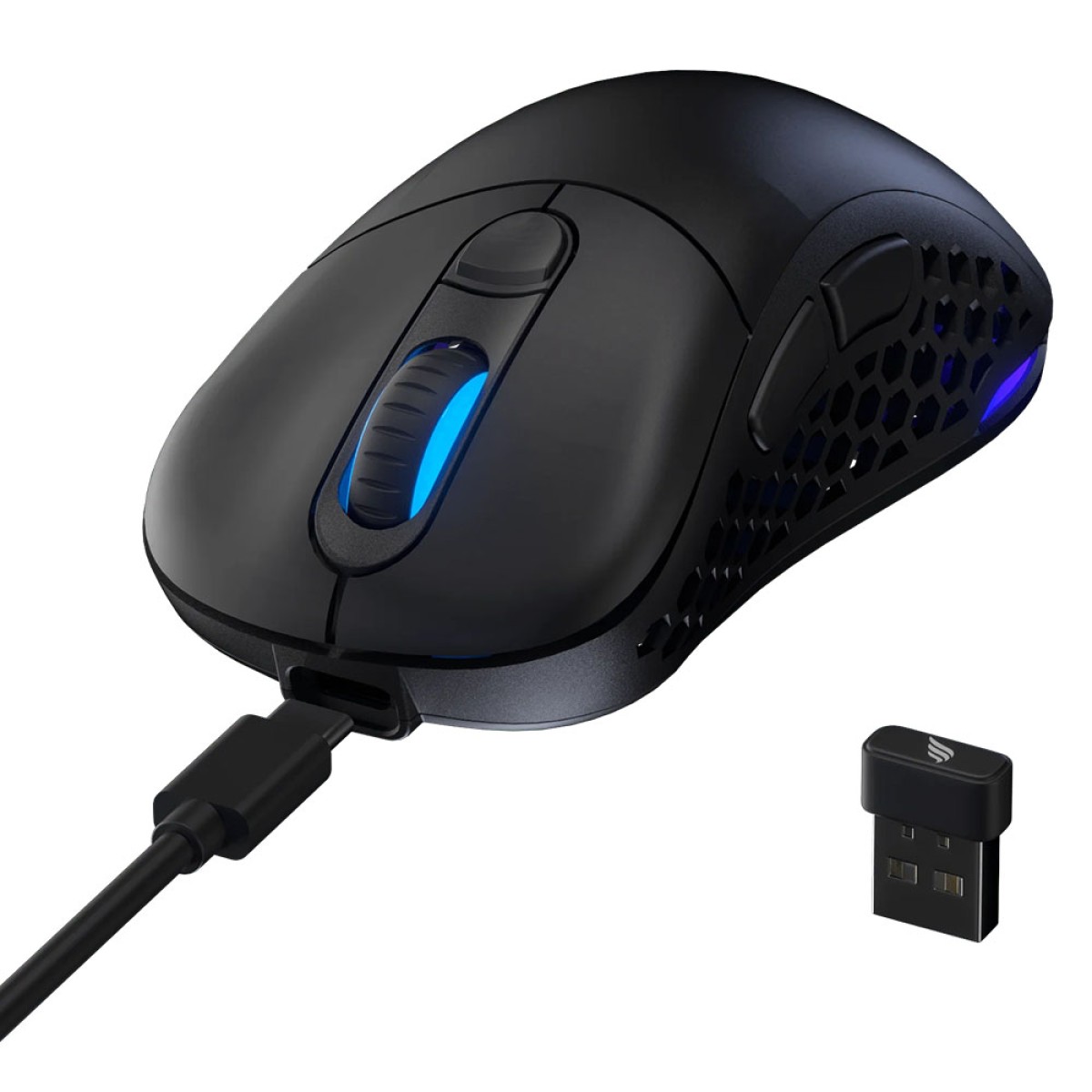 Mouse Gamer Fallen Morcego Wireless, RGB, 26000 DPI, 6 Botões Programáveis, Pixart 3395, Preto, MO00062