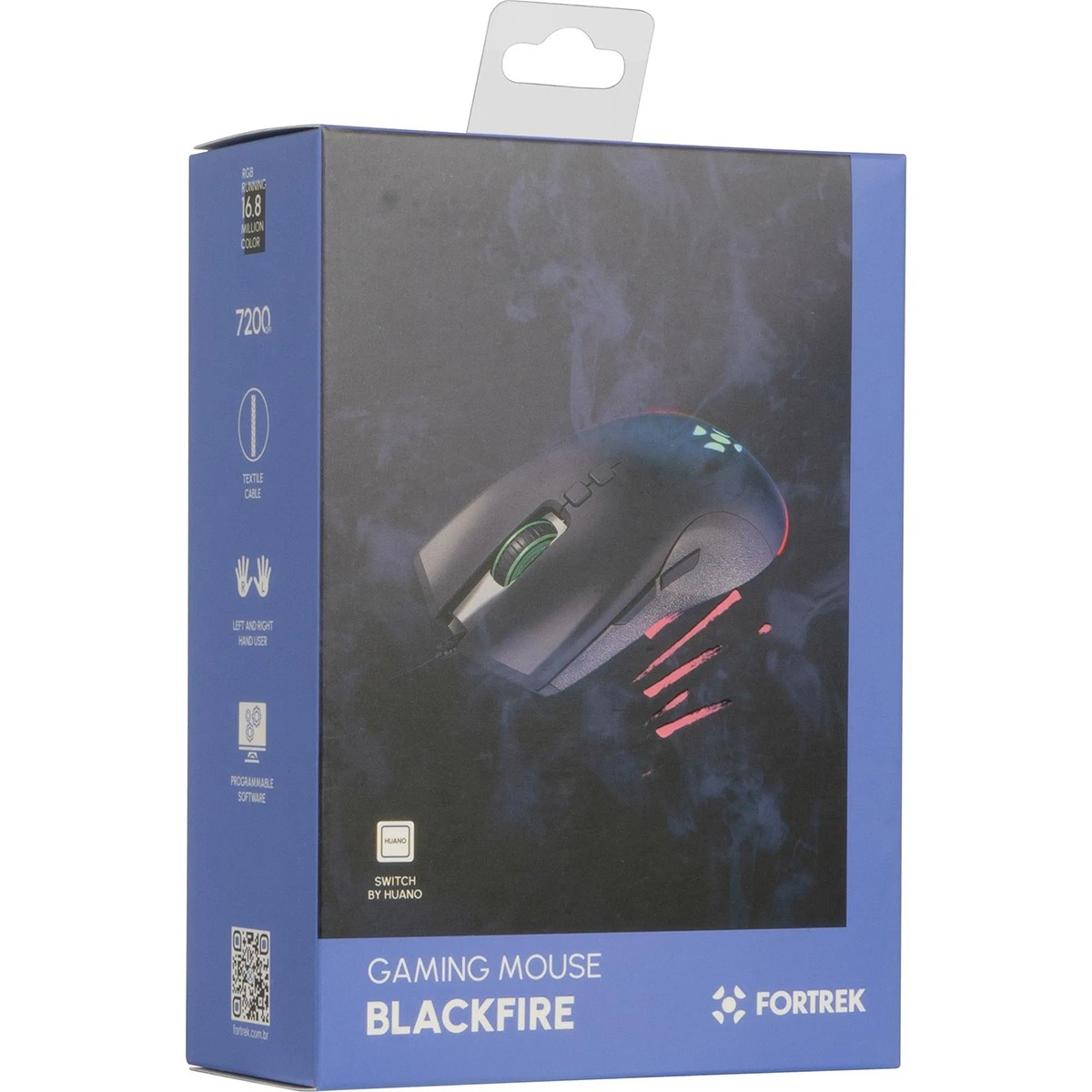 Mouse Gamer Fortrek Blackfire, RGB, USB, 7200DPI, 6 Botões, Preto