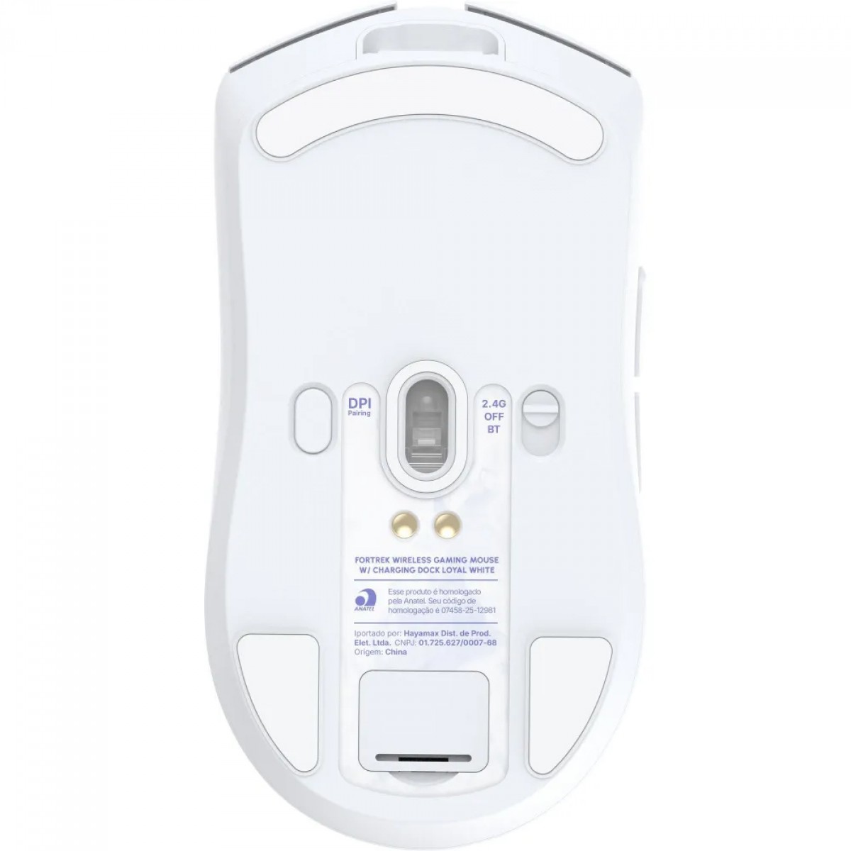 Mouse Gamer Fortrek Loyal, Wireless/Bluetooth, 24000 DPI, Com Dock de Carregamento Magnético, Branco